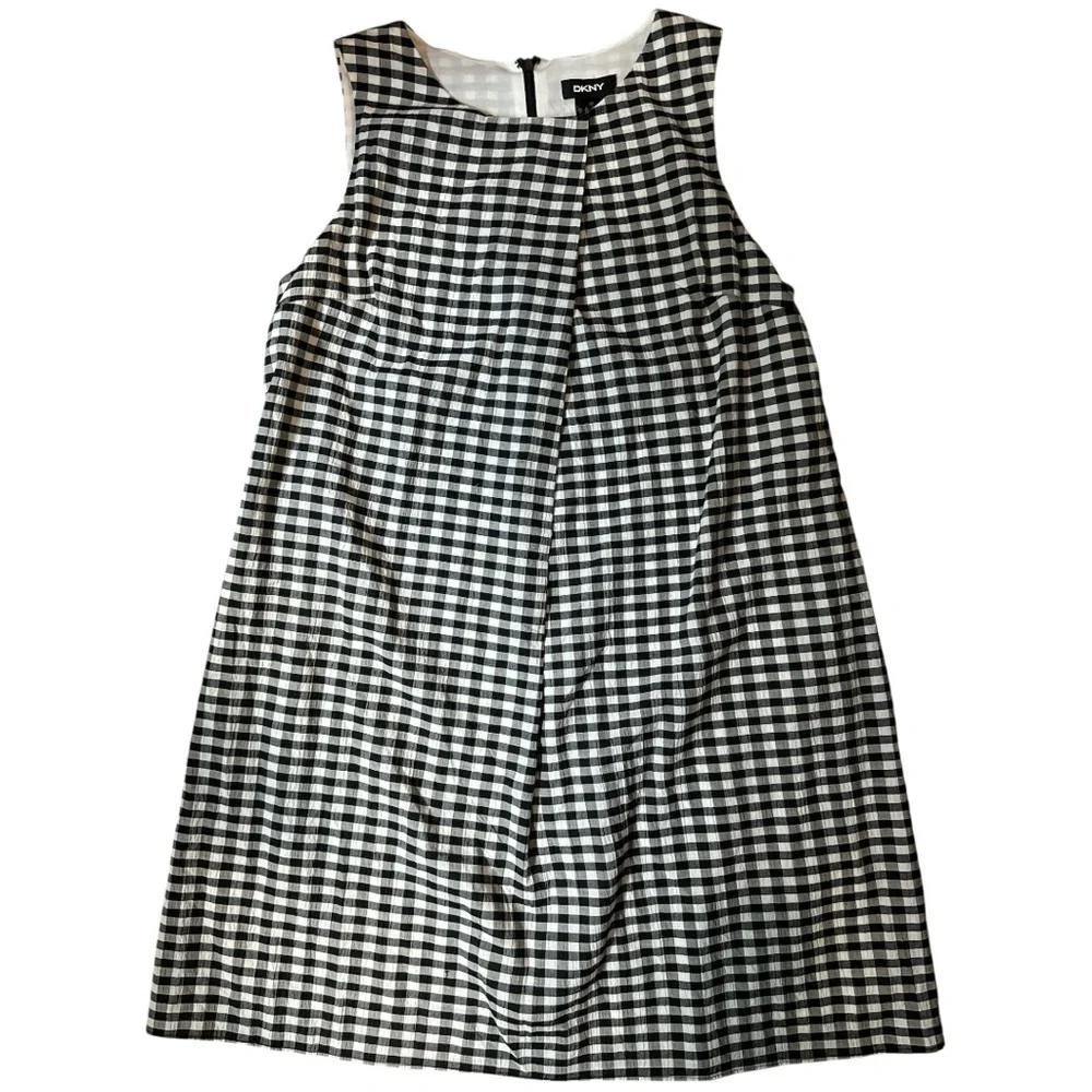 DKNY Gingham A-Line Sleeveless Dress | Size 12 | Classic Check - Picture 2 of 16